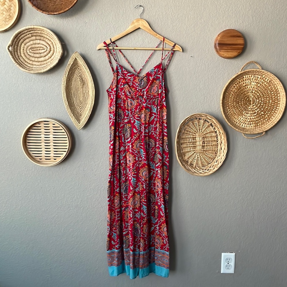 Anthropologie strappy boho jumpsuit